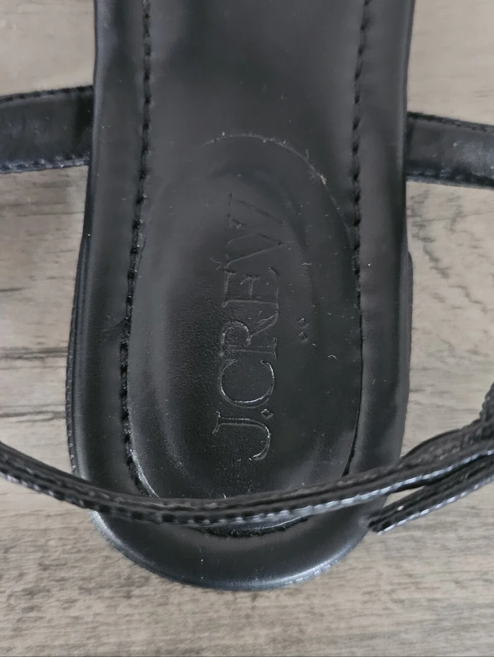 J.Crew Sadie Black ankle strap thong sandals 7 1/2